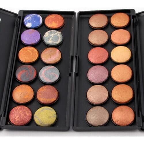 20pcs 12 colors eyeshadow palette waterproof long lasting 3D baked Powder Smooth Bronzer