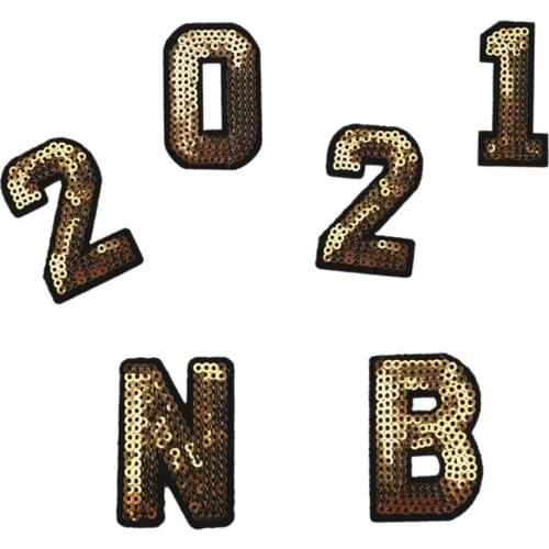 26 Letters Sequins Alphabet ABC Sew Iron On Patches Rainbow Shining Badges For Name DIY Dress Jeans Appliques Decoration