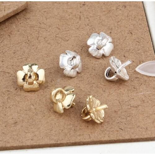 40PCS DIY Jewelry Findingsl Floral Alloy Cap Charms Fit Fashion Jewelry Necklace Pendant Decoration Gold Silver Tone metal Charm