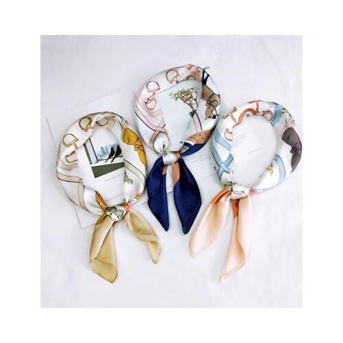 70*70cm New Fashion Small Square Scarf Small Scarf Womens All-match Korean-Style Headscarf Work Occupation Decorative Scarf