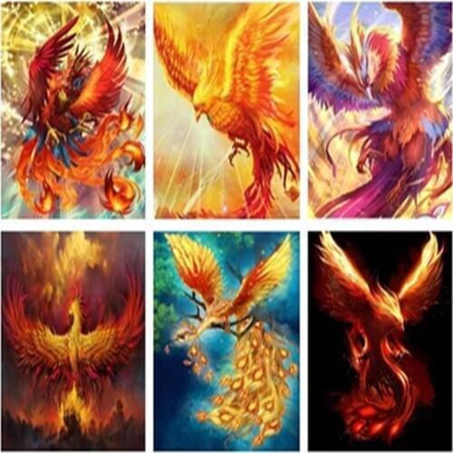 Touoilp 5D DIY Diamond Painting Phoenix Full Square Diamond Embroidery Decor Home Diamond Mosaic Picture Of Rhinestone Handmade