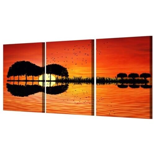 Diamond embroidery square/round drill 3pcs diamond painting guitar tree lake sunset 3d diamond mosaic landscape home decoration