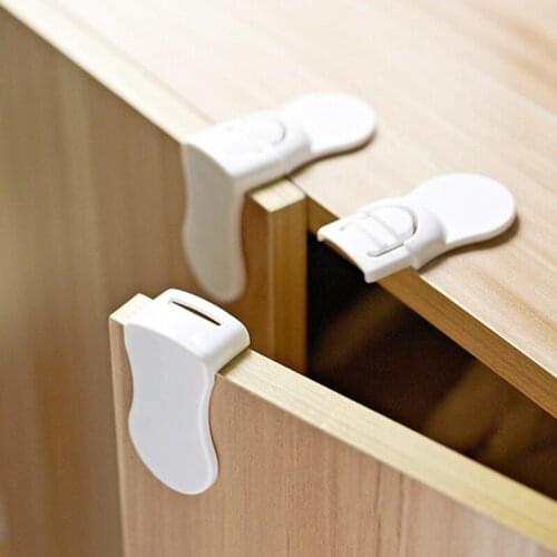 10pcs/lot Cabinet Locks Children Protection Lock Baby Safety Locks Window Cupboard Refrigerator Toilet Door Closet Plastic Lock