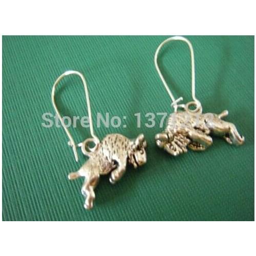 Fast shipping Wholesale 50Pair Fashions Antiques Silvers Bullfighting Drop Earrings DIY Making Jewelry A477
