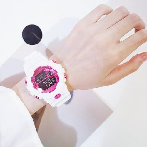 1PC New Girls Women Couple Watch Colorful Analog Digital LED Electronic Quartz Wristwatches Children Clock Students Watch