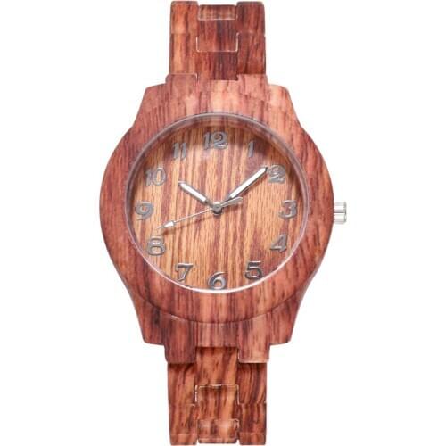 Fashion Women Wooden Grain Round Dial Arabic Number Resin Band Analog Quartz Wrist Watch hombre zegarek damski часы мужские