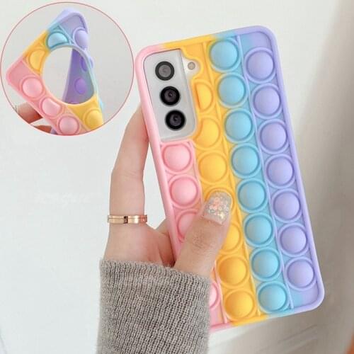 Hot Push Pop Bubble Fidget Toys Case for Oppo Reno 5 Pro 3 4g Reno 4 Se 5g Reno4 Lite 4f Reno5 Reno3 A52 A91 A93 Soft Case Cover