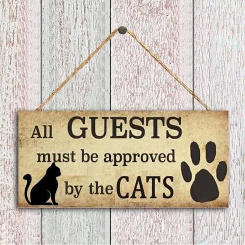For Wooden Hanging Signs Animal Sign Cat House Doorplate Plaques Wall Hanging Plaque Home Decoration Door Pendants Cat Lovers