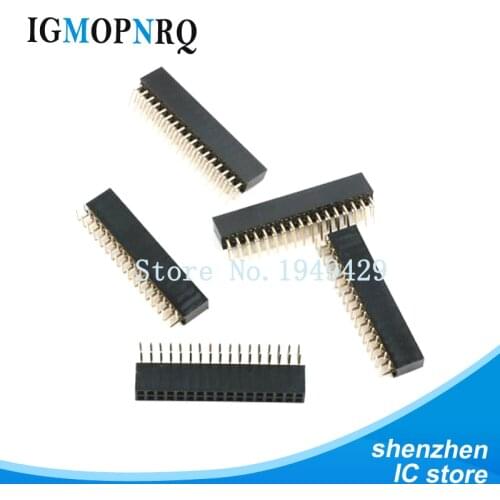 10PCS 2.54mm R/A Double Row Female 2~40P PCB Board Right angle Pin Header socket Connector Pinheader 2*/4/6/10/40Pin