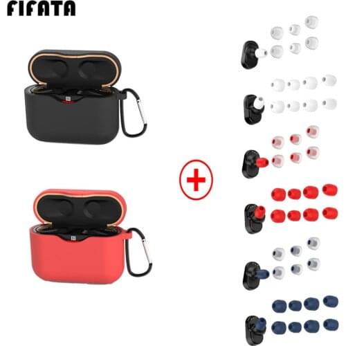 FIFATA New 2 IN 1 Colorful Silicone Earphone Protective Case + Silicone Ear Earplug Cap For Sony WF-1000XM3 Bluetooth Earphone