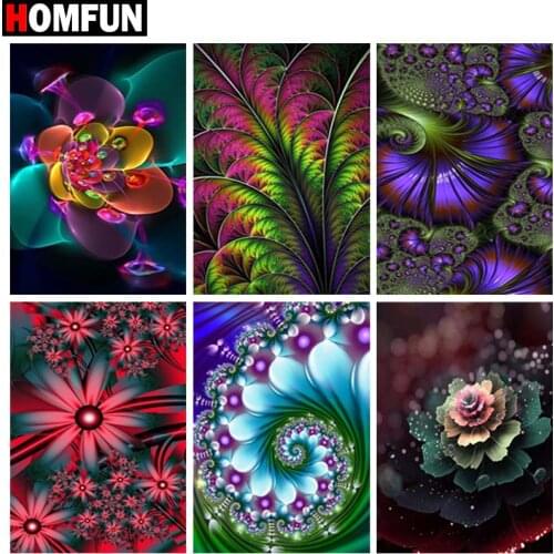 HOMFUN Full Square/Round Drill 5D DIY Diamond Painting "Colored flower" 3D Diamond Embroidery Cross Stitch Home Decor Gift