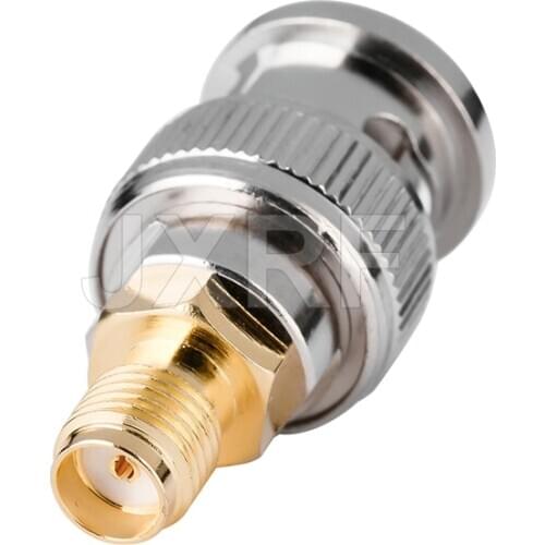 JXRF Coaxial Coax Adapter BNC Male Plug to SMA Female Jack Straight Gilded BNC to SMA Connector