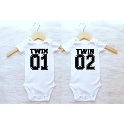 Twin Life Twins Matching Baby Bodysuit Boys Girls Gift for Twins Twin Boys Jumpsuit Wear Unisex Onesie Newborn Baby Shower Gifts