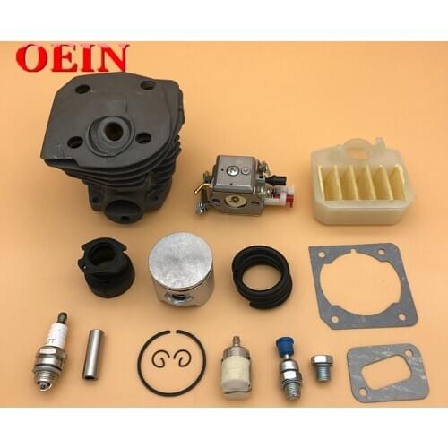 44mm Nikasil Cylinder Piston Air Fikter Carburetor Gasket Kit For HUSQVARNA 350 351 353 346 XP 346XP Chainsaw Engine Motor Parts