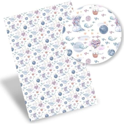 Faux Leather Sheet Sports Castle Owl Synthetic Leather Printed Vinyl Fabric DIY Handbag Bow Making Supplies 22*30cm/Pc 0.8mm