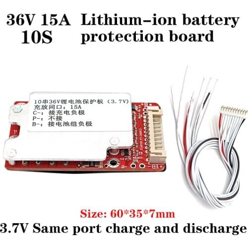 10S 36V 15A lithium battery with balance function BMS 36V 10Ah 12Ah 15Ah lithium ion battery pack electric bicycle battery BMS