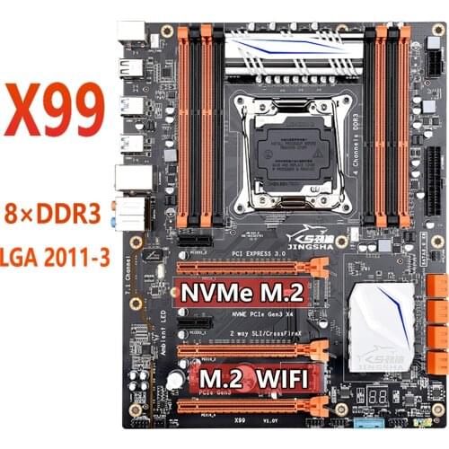 X99 Lga 2011-V3 Motherboard 4-Channel Ddr3 256G Ram,M.2 Ssd,Sata3.0,Usb3.0,Pcie 16X for Intel I7 E5-V3 2678 2669 2649