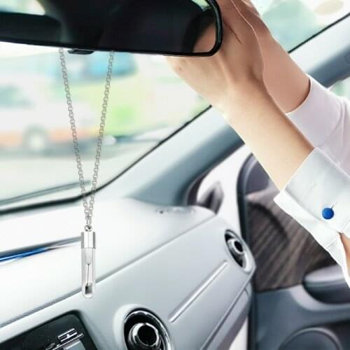 Fashionable Perfume Necklace Luminous Glass Drifting Bottle Luminous Pendant Automobile Rearview Mirror Pendant Interior Accesso