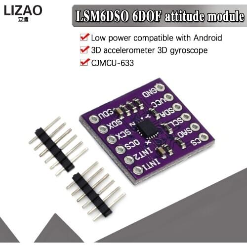CJMCU-633 LSM6DSO 6DOF 3D Gyroscope Attitude Sensor Module 3D Accelerometer 3.3V SPI IIC I2C MIPI I3C SM Serial Interface