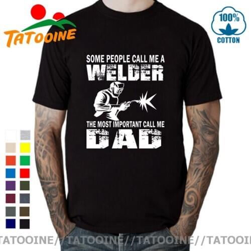 Tatooine Mens Fashion vestidos Welder Dad T shirt men Short Sleeve O-neck Cotton Tshirt fatherday gift harajuku cosplay t-shirt