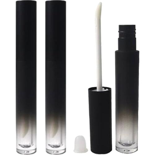 Lots 3 Matte Black Lip Gloss Liquid Lipstick Tubes Mini Lip Glaze Bottles Vials