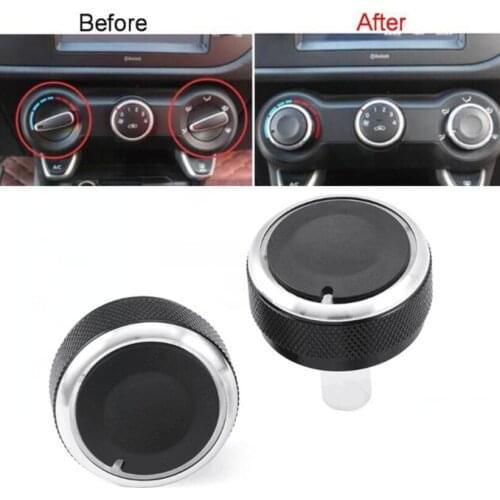 Interior Air conditioning Knob Cover sticker for KIA RIO K2KXCROSS 2017-19 Car Styling 2 PCS ABS Plastic Cover sticker