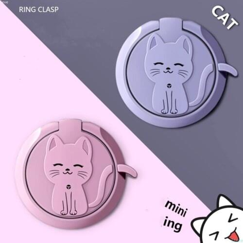 Cute Cat Metal 360 Degree Spin Finger Ring Phone Holder Phone Ring Holder Rings Cute Cell Grip Socket For Phone Magnetic Bracket