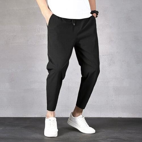 New 9-Point Korean Trend Summer Slim Sports MenS Breathable Loose Casual Pants