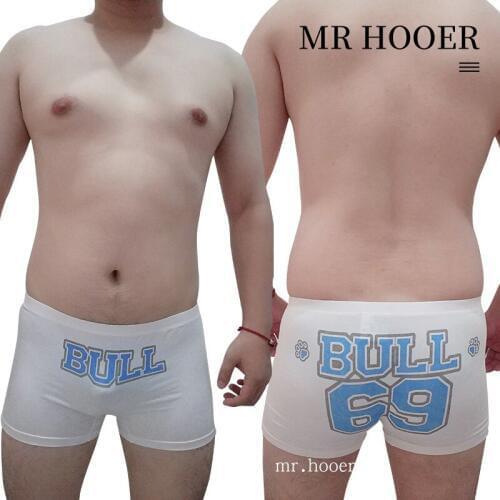 New Arrival Bear Claw Paw Print Underwear Plus Size Mens Letter & Number Cotton Boxers Gay Yellow/White/Navy Blue L XL XXL XXXL