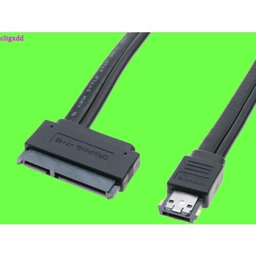 Cltgxdd New Dual Power eSATA USB 12V 5V Combo to 22Pin SATA USB Hard Disk Cable 6311B13 0.5M