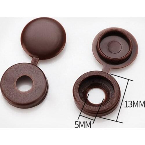 100 pcs/pack Colorful Hinged Plastic Screw Cover Fold Snap Cap Button Nuts Bolts Protect Furniture Self-tapping Exterior Decor