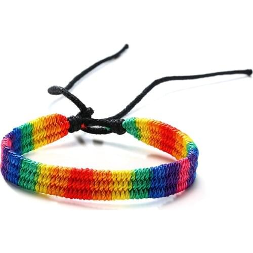 Rainbow Bracelet LGBT Pride Handmade Woven Rope Hand-woven Strap Friendship Jewelry 20 Pieces In One