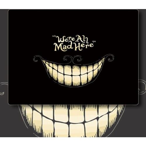 We all mad here cheshire Cat smile face A in WL rubber pad office mouse pad cup Coaster Party favor gifts