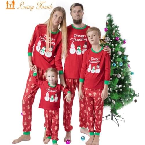Family Pajama Sets Christmas Snowman Men Women Sleepwear Mother Daughter Father Son Pyjamas Set Clothes Family Matching Outfits