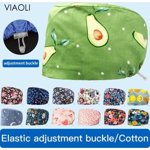 Cartoon Pattern Medical Scrub Hat Hospital Doctor Work Caps Health Worker Scrub Cap Pet Clinic Nurse Caps Beautician Nursing Hat