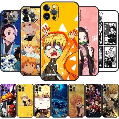 Silicone Case For Apple iPhone 12 11 Pro Max XR SE 2020 7 8 Plus X Xs 6 6S 5 5S Soft Phone Cover Fundas Japan Anime Demon Slayer