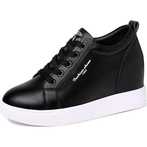 Round-Toe Thick-Soled High-Top Shoes, Inner-Increasing Solid Color Casual Shoes, Waterproof Platform WomenS Shoes