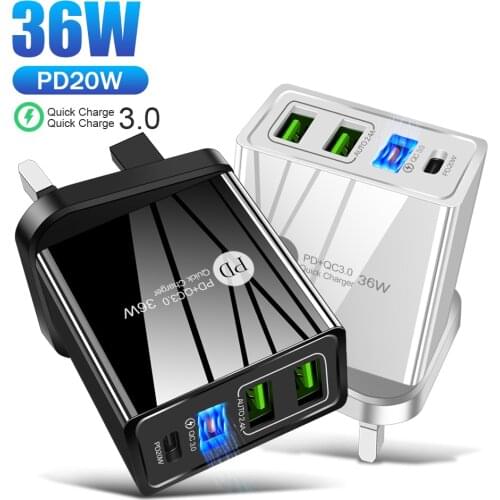 BELKA 36W Fast Charging PD 20W Quick Charge 4.0 3.0 EU US USB Charger Mobile Phone Charger For iPhone 12 11 XS Samsung Xiaomi