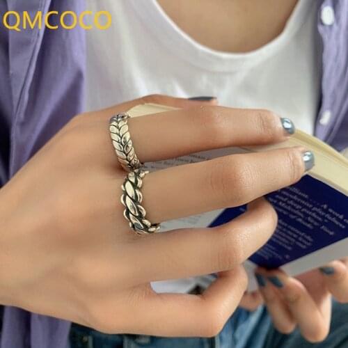 Creative Individuality Design Retro Rough Ring Cross Twist Adjustable Ring For Women Party Jewelry Decoration Gifts