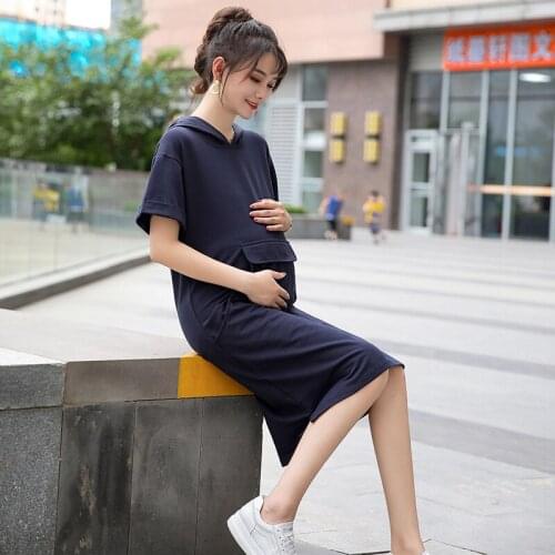 Yuanjiaxin Maternity summer sport dress long clothes for pregnant women girl breathing clothes dresses
