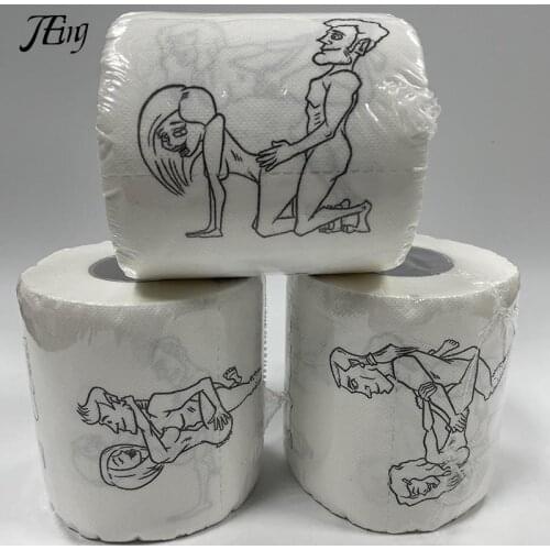 1 roll Fashion Funny Toilet Paper Bulk Rolls Bath Tissue Bathroom Soft 3 Ply Household Fun Noverlty Papers