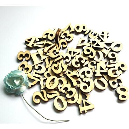 100pcs Wooden 0-9 Numbers Embellishments 15mm Scrapbooking Card Making Craft DIY Hand Made Word 187113