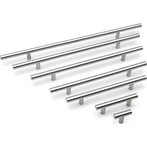 2-14 Inches Stainless Steel Silver T-type Hardware Drawer Cabinet Wardrobe Door Pull Handle Furniture Kitchen Cupboard Handles