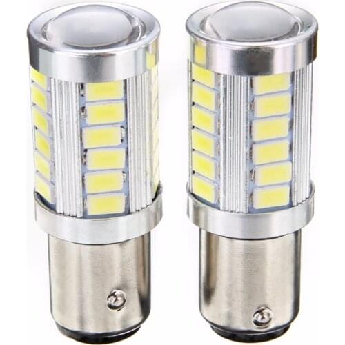 2pcs/set 1157 Car Reverse Lamp BA15D P21W 33SMD LED Auto Backup Head Light Bulb Super Bright White Lights