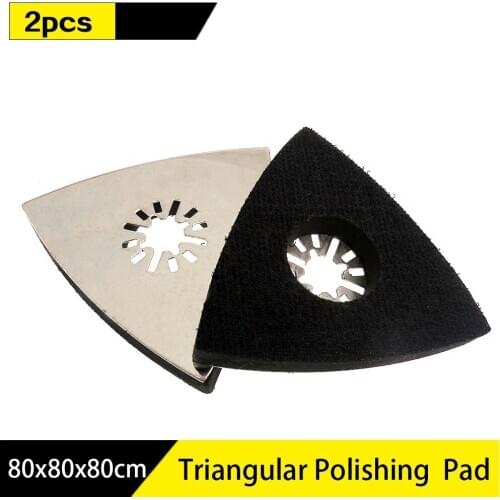 2pcs Triangular Sanding Pads 80x80x80mm Polishing Sanding Pad Abrasive Tools Oscillating Multi Tool for Multimaster