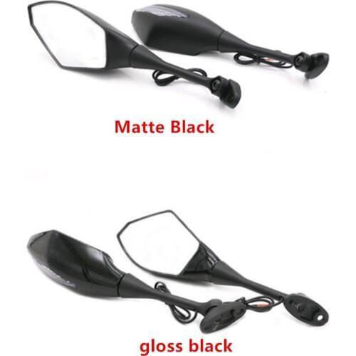 2x Motorcycle Side Rear View Mirrors with LED Turn Signal For Honda CBR1000RR 600RR Yamaha Suzuki Kawasaki Dual Sport bike