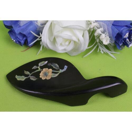 4/4 Violin Chin rest with Pearl Pattern Inlay For 4/4 Violin Natural Ebony wood