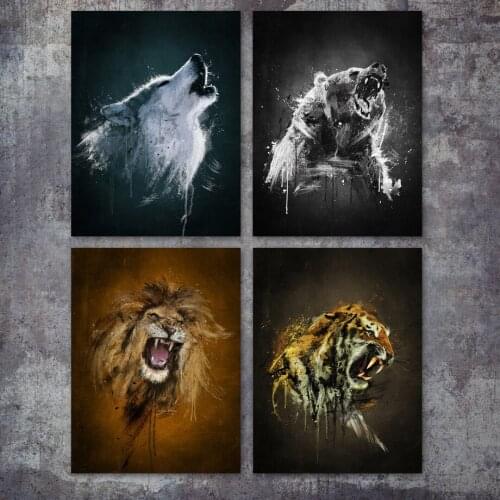 5D DIY Diamond Painting Wall Art Home Decor Lion Wolf Tiger Eagle Leopard Bedroom Cross Stitch kit Drill Rhinestone Mosaic
