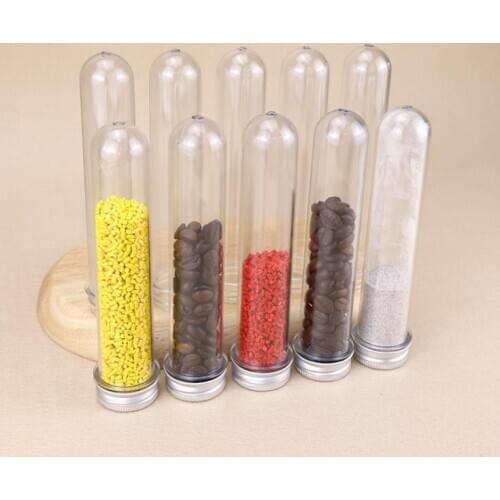 70ML Empty Plastic Candy Bottle PET Clear Test Tube with Screw Aluminium Cap for Milk Tea SN3575