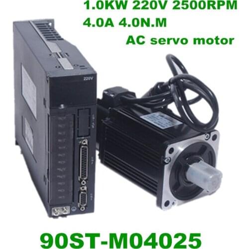 A1-SVD Driver + 220V 90ST-M04025 1000W AC Servo motor 4 N.M. 1KW 2500RPM Single-Phase